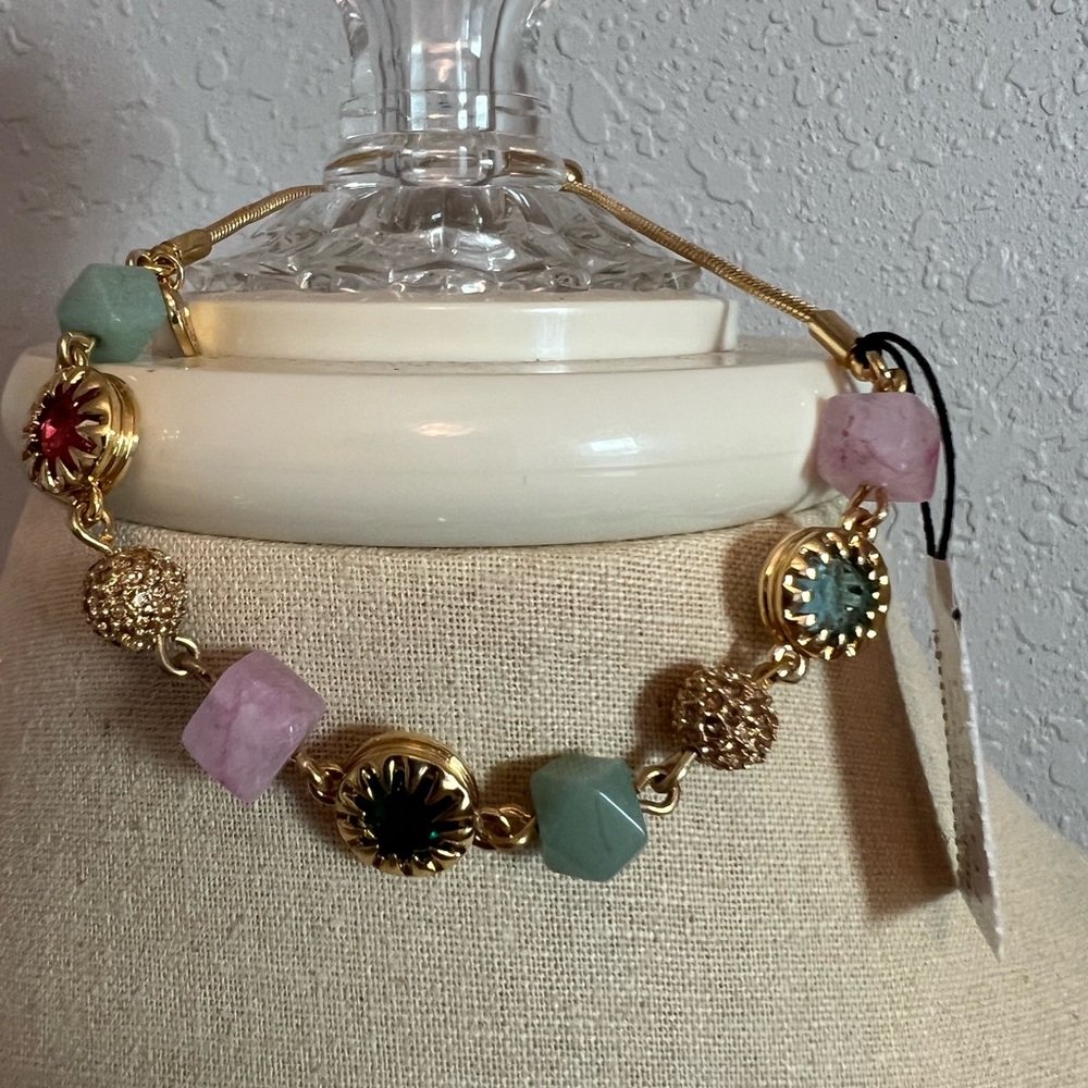 NWT Talbots rose quartz gold bracelet